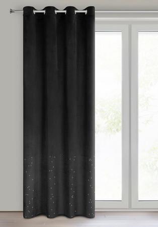 ZASŁONA GOTOWA ARIADNA 140 X 250 CM CZARNY