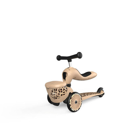 SCOOTANDRIDE Highwaykick 1 Lifestyle 2w1 Jeździk i hulajnoga z zamykanym schowkiem 1-5 lat Leopard