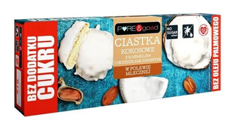 Ciastka kokosowe z karmelem i orzeszkami ziemnymi w polewie mlecznej bez dodatku cukru 128g KRÓTKA DATA 2026-09-19