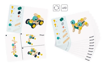 Janod Zestaw konstruktora 50 elementów Brico'kids 3+