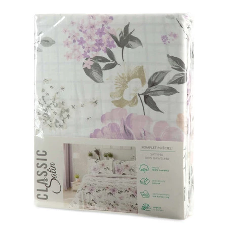 Komplet pościeli satynowej Spring 31, 220 x 200 cm, Biały