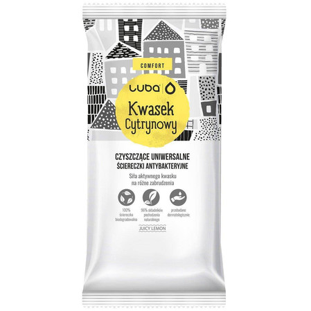 Comfort ściereczki antybakteryjne uniwersalne Kwasek Cytrynowy 24szt
