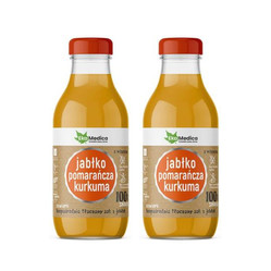 Zestaw: 2x EkaMedica Sok jabłko, pomarańcza, kurkuma 300ml