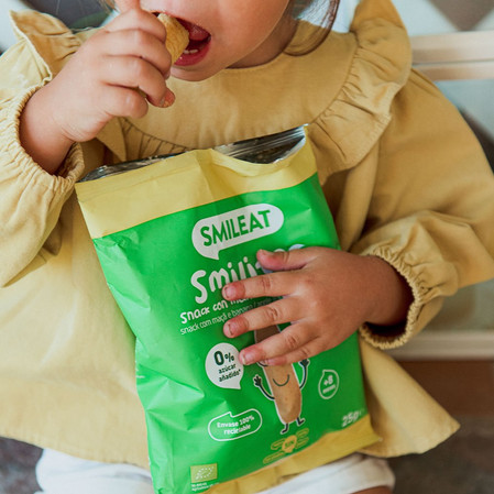 Smileat, BIO Smilitos, Chrupki kukurydziane o smaku jabłka i banana 8m+, 25g