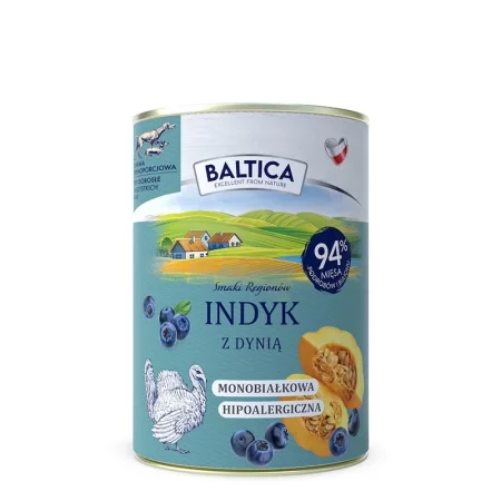 Baltica Smaki Regionów Indyk Z Dynią - Karma Mokra Dla Psa - 400g