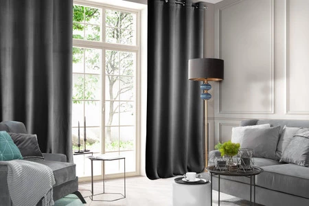 ZASŁONA GOTOWA D91 ROSA 140 X 250 CM CZARNY