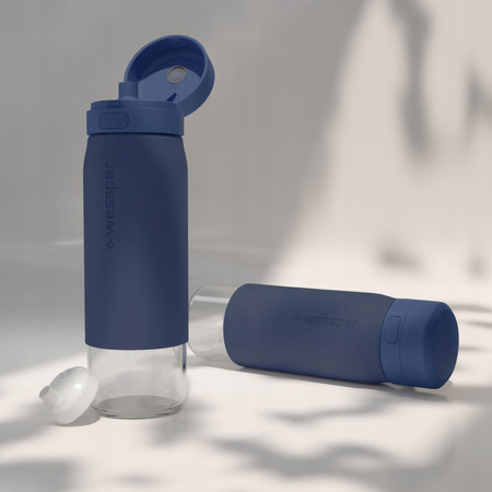 Wessper Butelka szklana na wodę filtrująca B2 GLASS Actitex granatowa 700 ml