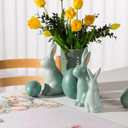 Ozdoba Wielkanocna, Figurka ceramiczna, kolor zielony, rozmiar 13 x 9 x 25 cm