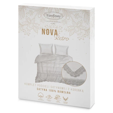 Komplet pościeli Retro 6, 160 x 200 cm, Jasnoszary