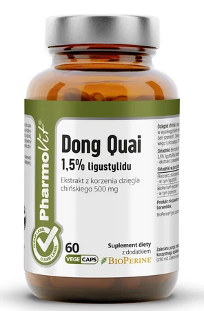 PHARMOVIT DZIĘGIEL CHIŃSKI (DONG QUAI) EKSTRAKT (500 mg) BEZGLUTENOWY 60 kaps.
