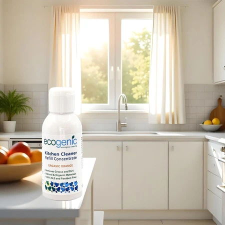 Ecogenic, Refill płynu do czyszczenia powierzchni kuchennych, Pomarańcza, 100 ml