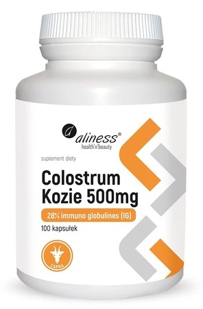 Aliness Colostrum Kozie 28% IG 500 mg x 100 kaps.