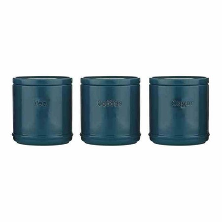 PK - Zestaw 3 pojemników ceramicznych, tealblue, A