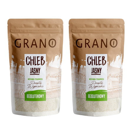 Zestaw: 2x Grano Mieszanka piekarnicza bezglutenowa Chleb jasny 500 g