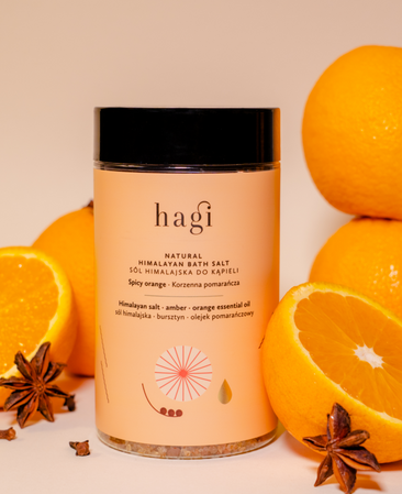 Hagi - Naturalna sól himalajska do kąpieli Korzenna Pomarańcza 480g