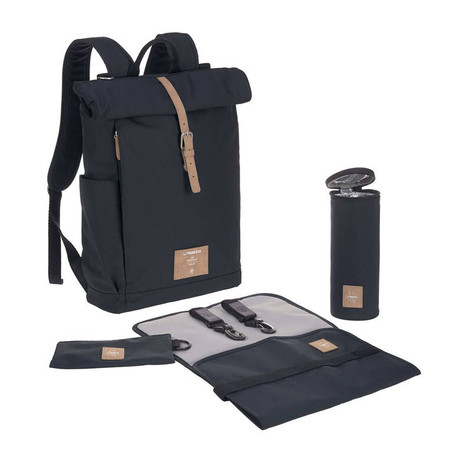 Lassig Green Label Plecak dla mam z akcesoriami Rolltop Backpack night blue