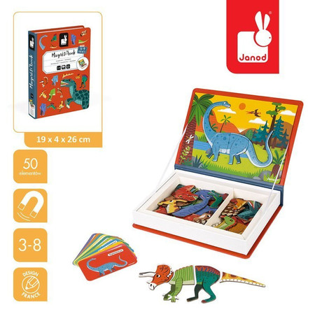 Janod Magnetyczna układanka Dinozaury Magnetibook