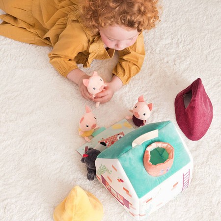 LILLIPUTIENS Zestaw 3 domków dla świnek i wilka 18 m+