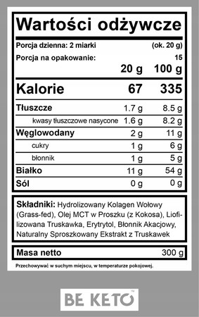 Keto Kolagen z olejem MCT Świeża Truskawka
