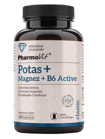 Pharmovit Potas + Magenz + Witamina B6 Active 120 kaps.