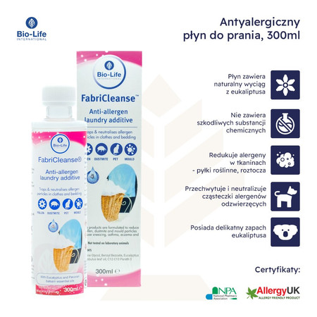 Bio-Life FabriCleanse, Antyalergiczny dodatek do prania, 300ml