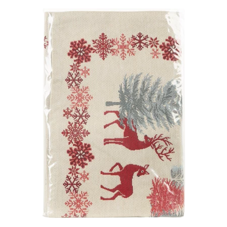 Obrus gobelinowy ze świątecznym wzorem rozm.: 45 x 140 cm, kolor: kremowy