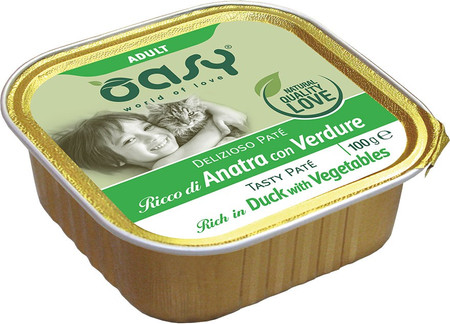 OASY Cat Tasty Pate Adult Kaczka z warzywami dla kota 100g