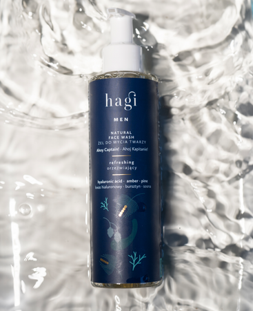 Hagi Men - Naturalny żel do mycia twarzy orzeźwiający Ahoj Kapitanie 200ml