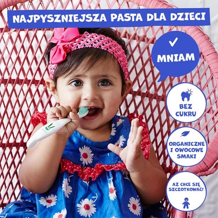 Jack N' Jill, Naturalna pasta do zębów dla dzieci o smaku czarnej porzeczki bez fluoru, 6m+, 50 g