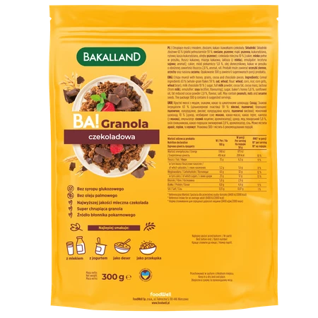 Bakalland BA! Granola czekoladowa 300g pełnoziarnista