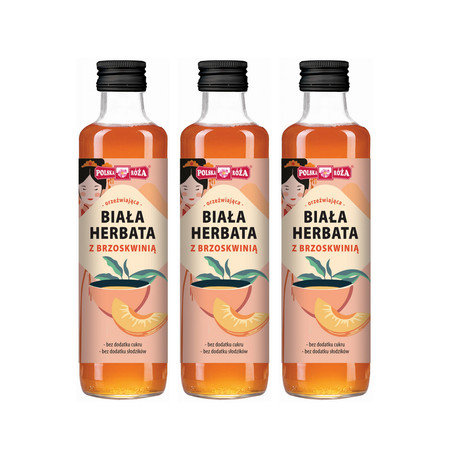 Zestaw: 3x Herbata Biała z brzoskwinią 250ml POLSKA RÓŻA