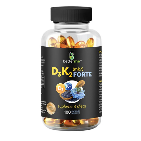 BETTERME D3 K2 MK7 Forte suplement diety 100 kaps.