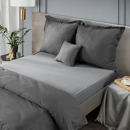 Prześcieradło z gumką, Jersey D91 160 x 200 x 30 cm, Stalowy