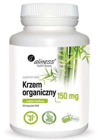 Aliness Krzem organiczny z pędów bambusa 150 mg x 100 Vege caps.