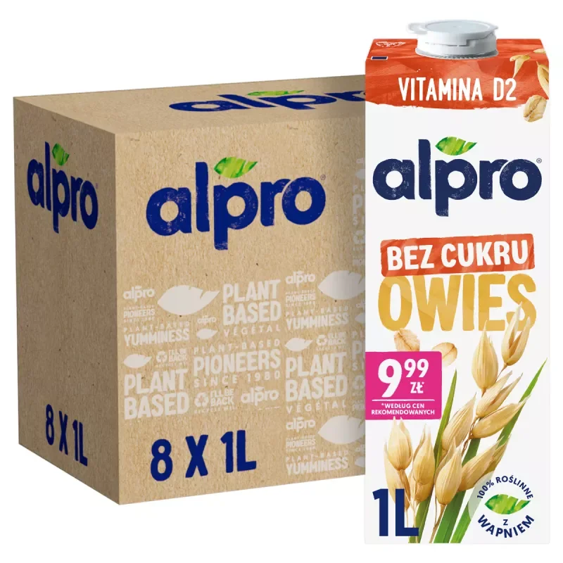 Zestaw 8x Alpro Napój Owsiany bez cukru 1l - Nabea.pl