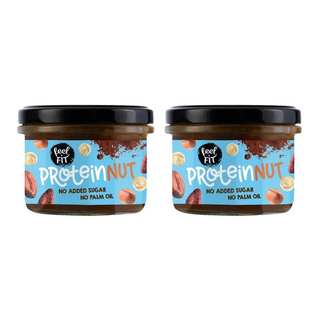 Zestaw 2x Feel FIT − Proteinowy krem z orzechami laskowymi i kakao − 200 g