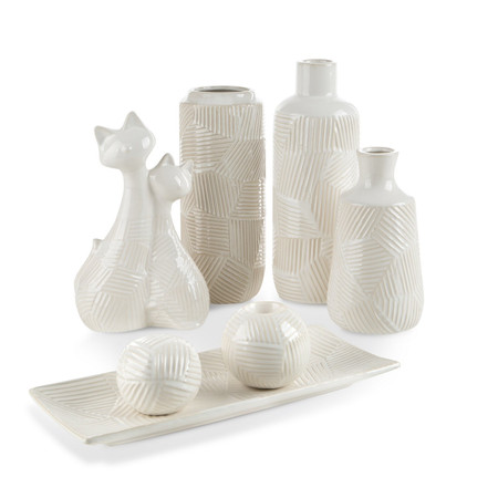 WAZON DEKORACYJNY ROMINA (03) O 12 X 30 CM KREMOWY