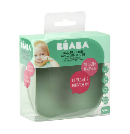 Beaba Silikonowa miseczka z przyssawką sage green