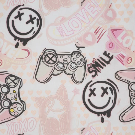 Pościel bawełniana D91 Kid 17 140 x 200 cm, Biały