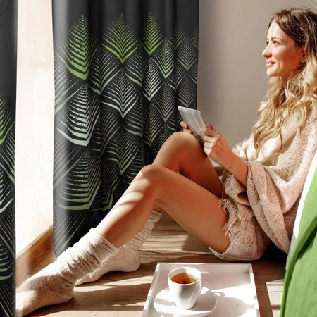 ZASŁONA GOTOWA ANGELINA 140 X 250 CM CZARNY