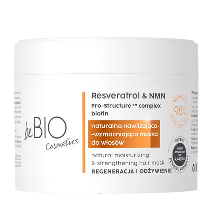 beBIO Longevity naturalna maska do włosów Regeneracja i Odżywienie 250ml