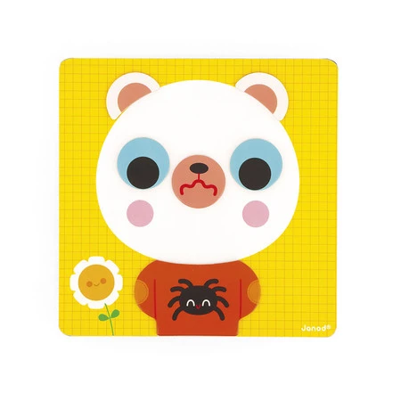 Janod Magnetyczna układanka Emocje Miś 2+