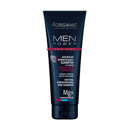 4organic - Men Power Naturalny szampon do włosów zagęszczenie i odbudowa 250ml