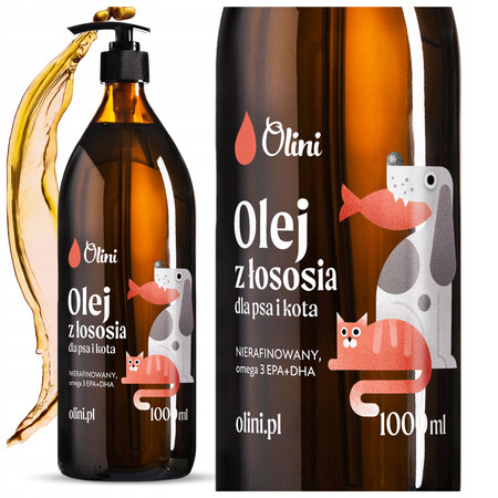 Olini Olej z łososia dla psa i kota 1l
