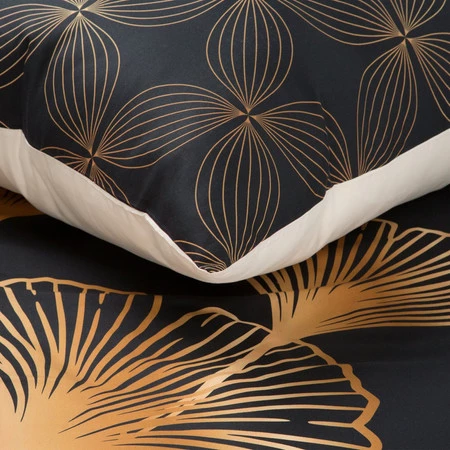 Komplet pościel 160X200 cm czarna 100% Makosatyna