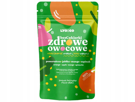 BEZCUKIERKI ZDROWE OWOCOWE - ZIELONE - 12G