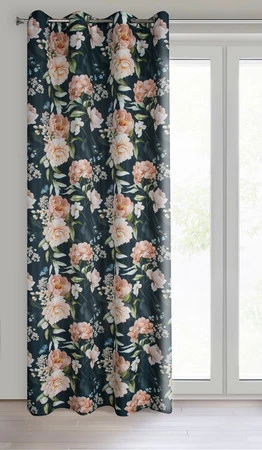 ZASŁONA GOTOWA SALMA 140 X 270 CM CZARNY