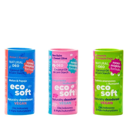 EcoSoft, Naturalny dezodorant damski w sztyfcie, Herbal Garden, ZERO WASTE, 50 ml
