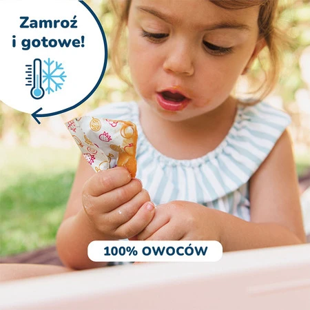 Smileat, BIO Smilados, Mus owocowy do mrożenia o smaku gruszki i brzoskwini, idealny na ząbkowanie 6m+, 5x50g