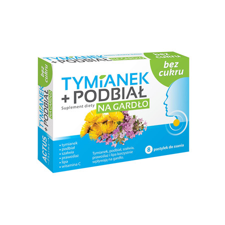 Tymianek i Podbiał bez cukru 8 pastylek
